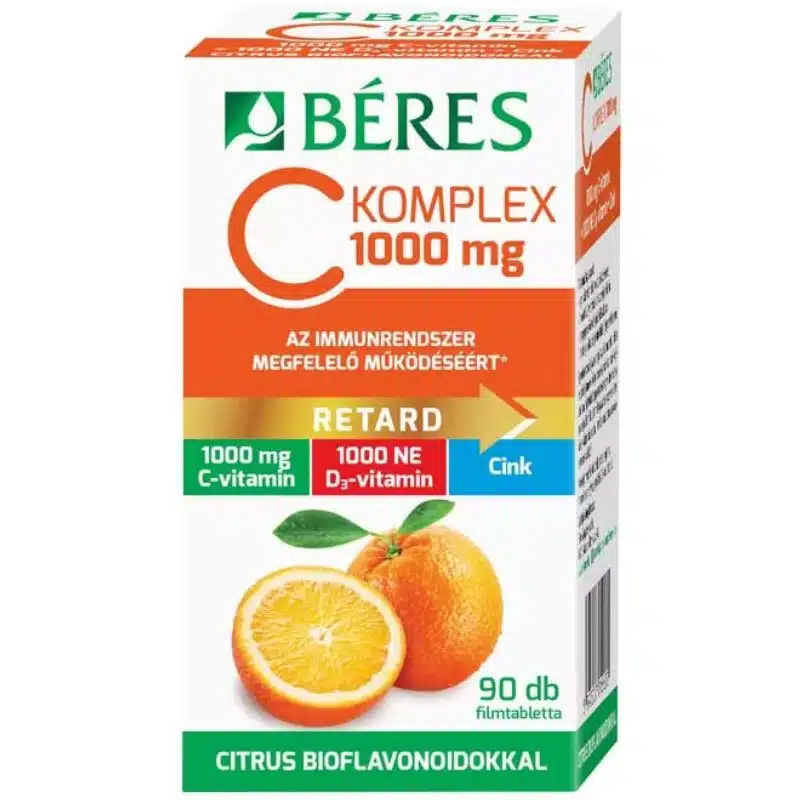 Béres C Komplex Retard C-vitamin 1000mg + D3 + Cink filmtabletta - 90db 1 Béres C Komplex Retard C-vitamin 1000mg + D3 + Cink