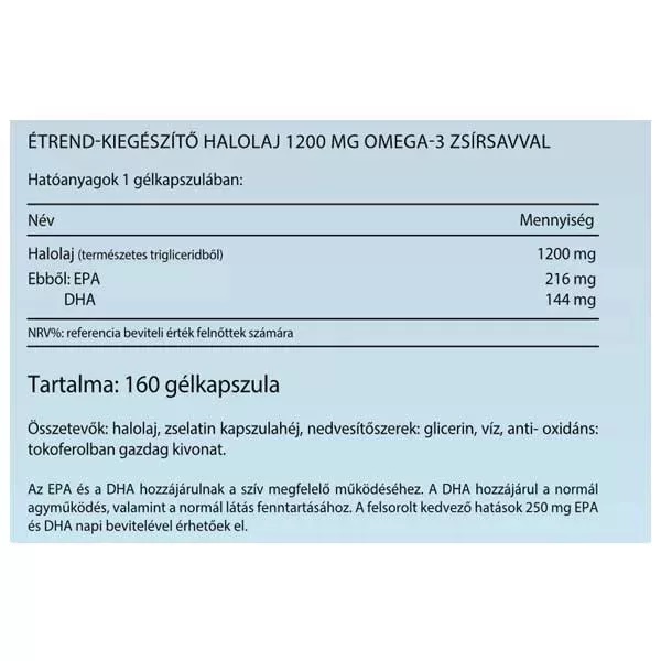 Vitaking Omega-3 Halolaj 1200mg lágyzselatin kapszula - 160db 2 Vitaking Omega-3 Halolaj 1200mg lágyzselatin kapszula - 160db - Image 2