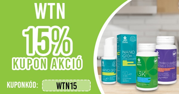 -15% kupon kedvezmény WTN termékekre -15% kupon kedvezmény WTN termékekre