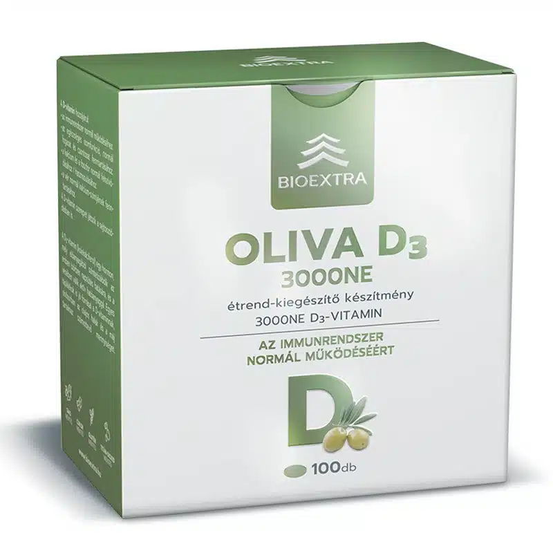 Bioextra Oliva D3-vitamin 3000 NE lágyzselatin kapszula - 100db 1 Bioextra Oliva D3-vitamin 3000 NE lágyzselatin kapszula - 100db