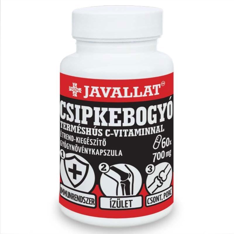 Javallat Csipkebogyó terméshús C-vitaminnal kapszula - 60db 1 Javallat Csipkebogyó terméshús