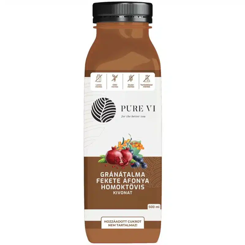 Pure Vi Gránátalma-Feketeáfonya-Homoktövis-kivonat - 500ml 1 Pure Vi Gránátalma-Feketeáfonya-Homoktövis-kivonat - 500ml