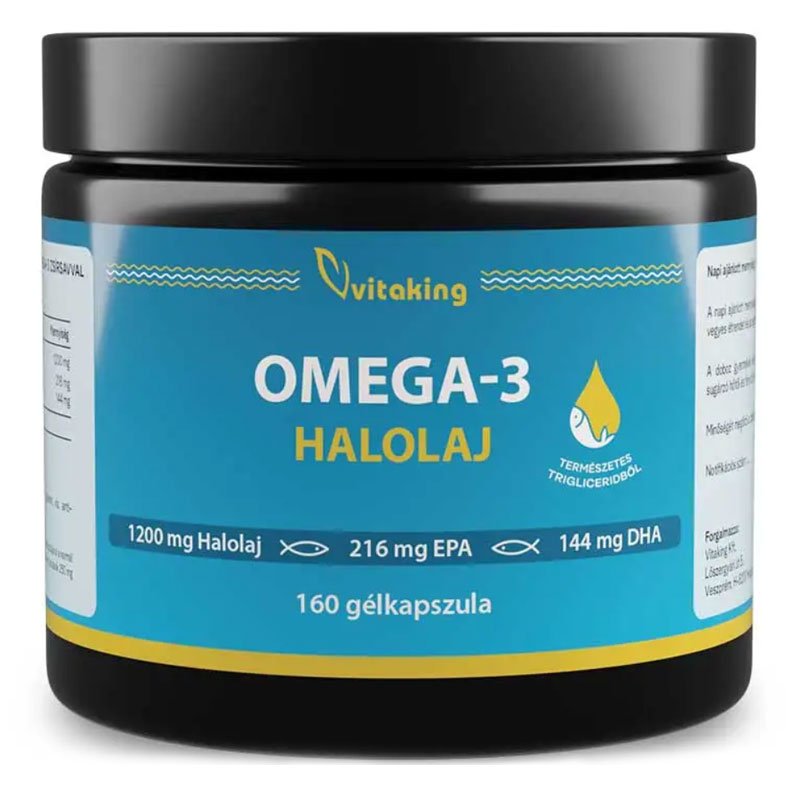 Vitaking Omega-3 Halolaj 1200mg lágyzselatin kapszula - 160db 1 Vitaking Omega-3 Halolaj