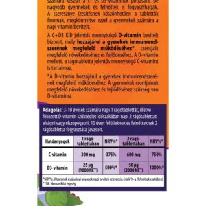 BioCo C+D3 KID cseresznyés rágótabletta - 90db - Image 2