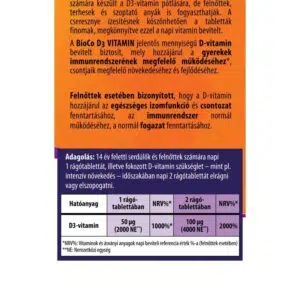 BioCo D3-vitamin 2000NE cseresznyés rágótabletta - 90db 3 BioCo D3-vitamin 2000NE cseresznyés rágótabletta - 90db - Image 2