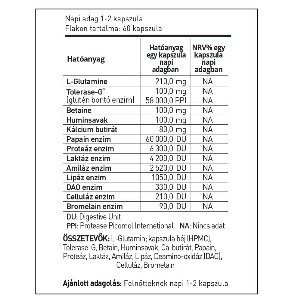GluteNO emésztőenzim kapszula - 60db 2 GluteNO emésztőenzim kapszula - 60db - Image 2