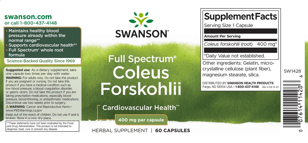 Swanson Forskolin kapszula - 60db 2 Swanson Forskolin kapszula - 60db - Image 2