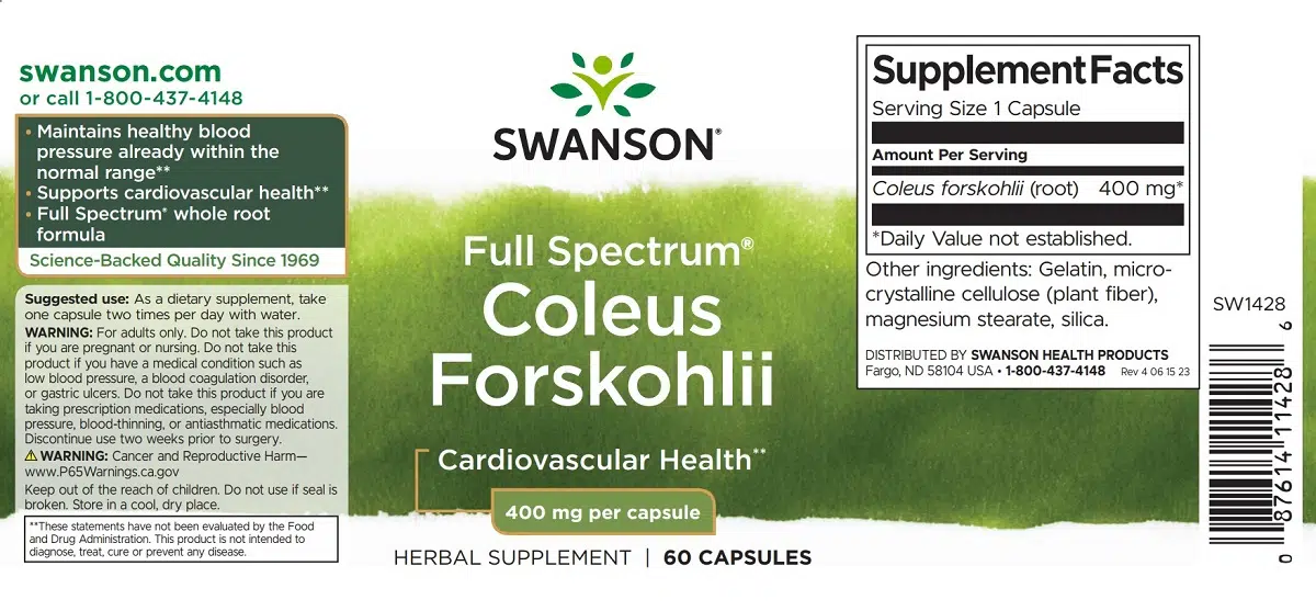 Swanson Forskolin kapszula - 60db 2 Swanson Forskolin kapszula - 60db - Image 2