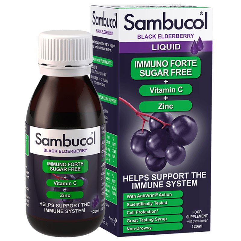 Mannavita Sambucol Cukormentes Fekete bodza szirup - 120ml 1 Mannavita Sambucol Cukormentes