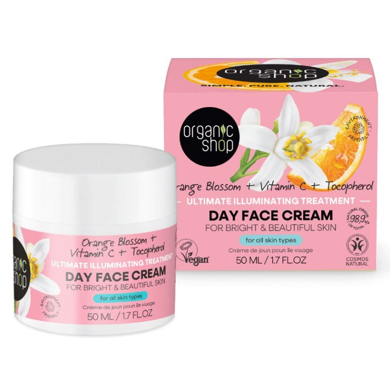 Organic Shop Nappali arckrém narancsvirággal C-vitaminnal és tokoferollal - 50ml 1 Organic Shop Nappali arckrém narancsvirággal