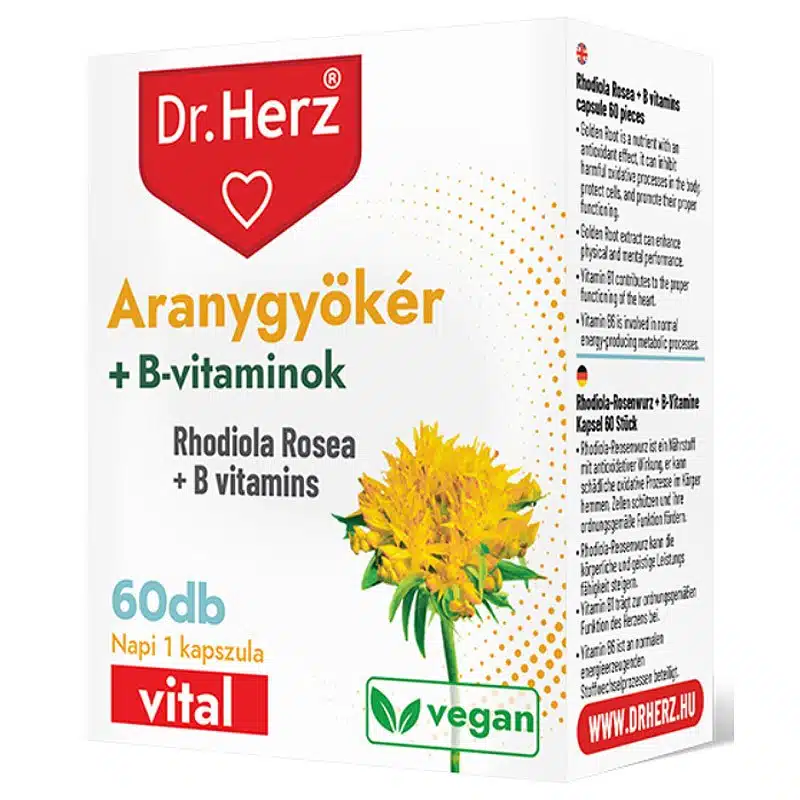 Dr. Herz Aranygyökér + B-vitaminok kapszula - 60db 1 Dr. Herz Aranygyökér + B-vitaminok kapszula - 60db