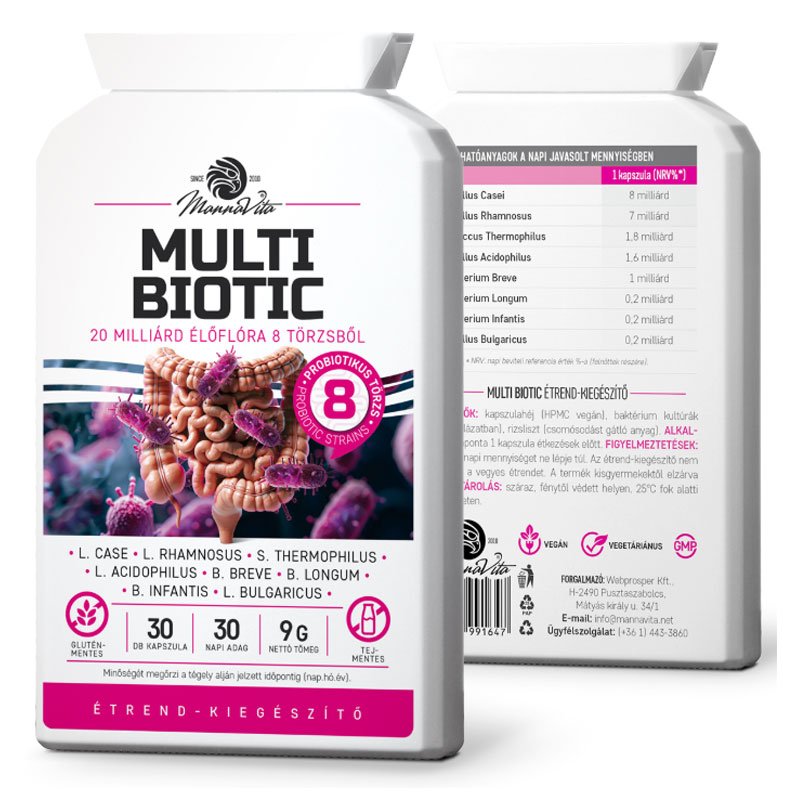 Mannavita Multi Biotic élőflórát tartalmazó kapszula - 30db 1 Mannavita Multi Biotic élőflórát tartalmazó kapszula - 30db
