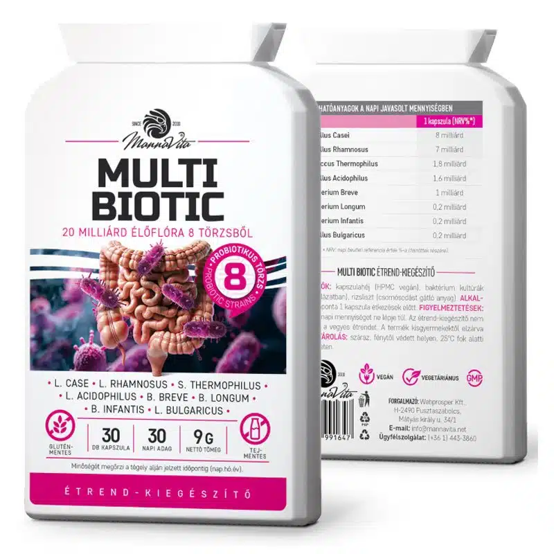 Mannavita Multi Biotic élőflórát tartalmazó kapszula - 30db 1 Mannavita Multi Biotic élőflórát tartalmazó kapszula - 30db