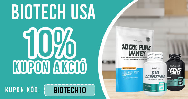 -10% kupon kedvezmény BioTech USA termékekre -10% kupon kedvezmény BioTech USA termékekre