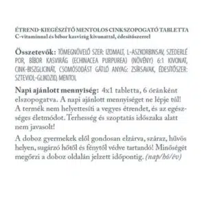 Vitaking Cink Immuno szopogató tabletta - 30db 5 Vitaking Cink Immuno szopogató tabletta - 30db - Image 3