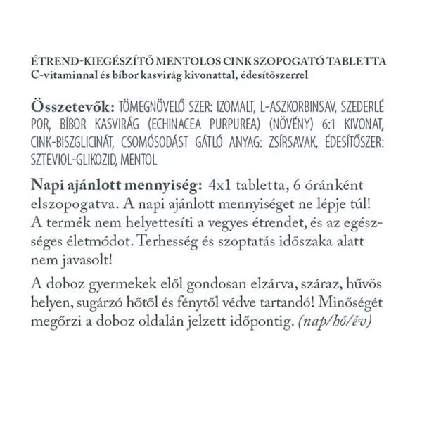 Vitaking Cink Immuno szopogató tabletta - 30db 3 Vitaking Cink Immuno szopogató tabletta - 30db - Image 3