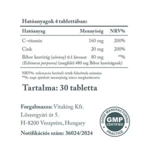 Vitaking Cink Immuno szopogató tabletta - 30db 4 Vitaking Cink Immuno szopogató tabletta - 30db - Image 2