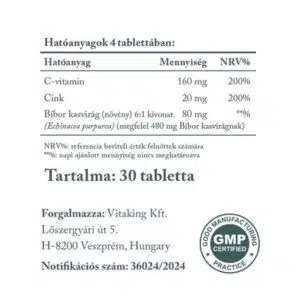 Vitaking Cink Immuno szopogató tabletta - 30db 4 Vitaking Cink Immuno szopogató tabletta - 30db - Image 2