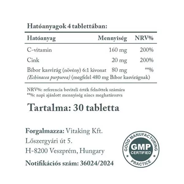 Vitaking Cink Immuno szopogató tabletta - 30db 2 Vitaking Cink Immuno szopogató tabletta - 30db - Image 2