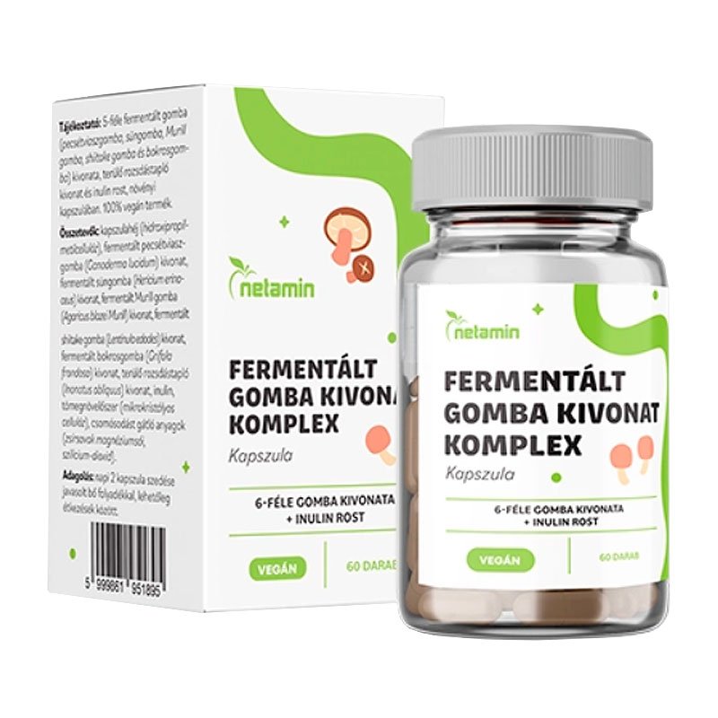 Netamin Fermentált Gomba Kivonat Komplex kapszula - 60db 1 Netamin Fermentált Gomba Kivonat Komplex kapszula - 60db
