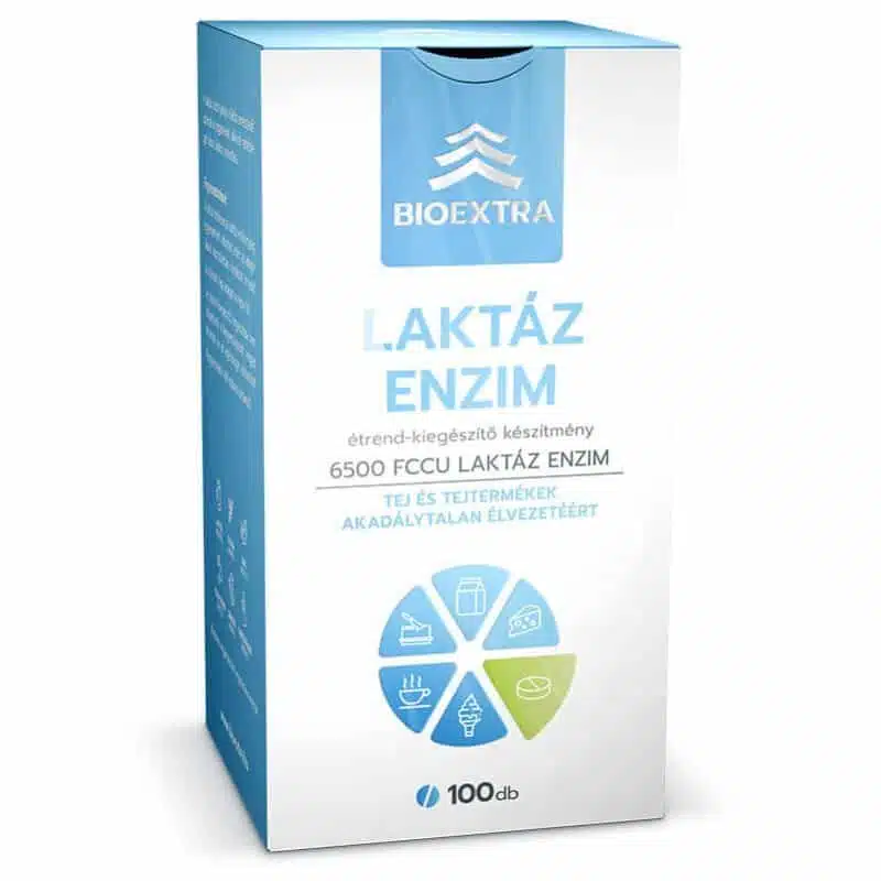 Bioextra Laktáz enzim 6500 FCCU rágótabletta - 100db 1 Bioextra Laktáz enzim 6500 FCCU rágótabletta - 100db