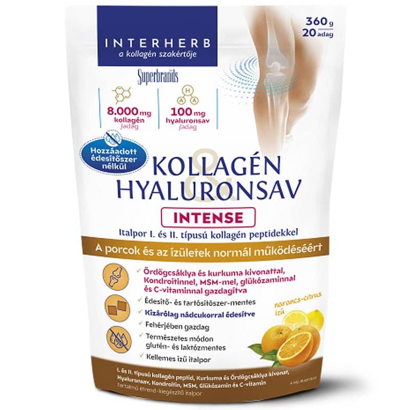 Interherb Kollagén&Hyaluronsav Porcépítő italpor Intense Nádcukorral Narancsos - 360g 1 Interherb Kollagén&Hyaluronsav Porcépítő italpor Intense Nádcukorral Narancsos - 360g