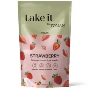 Take it by Toman Vegan Zab fehérje italpor - Eper - 450g
