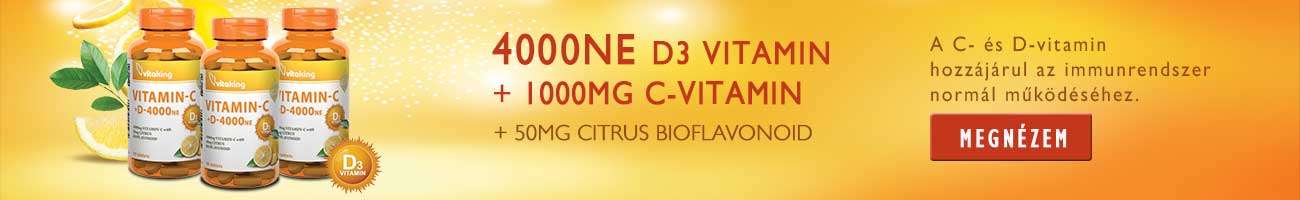 Vitaking C+D C-vitamin 1000mg + D3-vitamin 4000NE tabletta