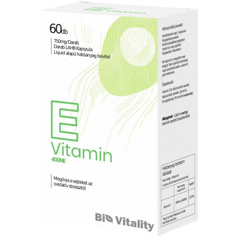 Bio Vitality E-vitamin lágyzselatin kapszula - 60db 1 Bio Vitality E-vitamin lágyzselatin kapszula - 60db