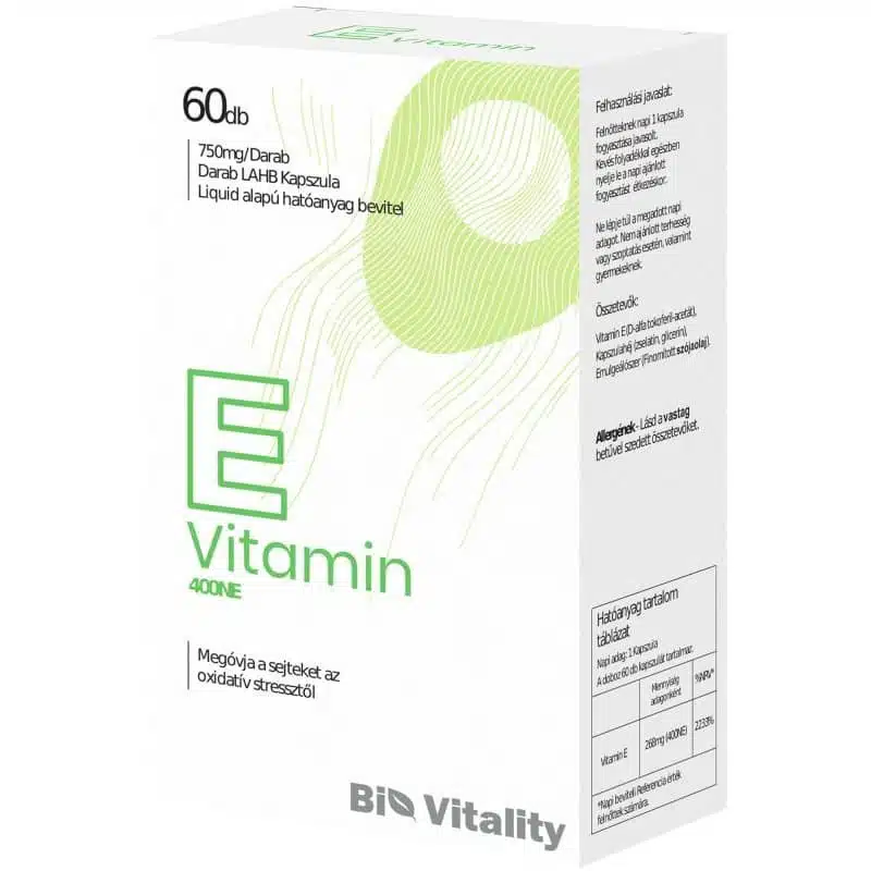 Bio Vitality E-vitamin lágyzselatin kapszula - 60db 1 Bio Vitality E-vitamin lágyzselatin kapszula - 60db