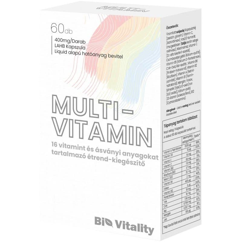 Bio Vitality Multi-vitamin lágyzselatin kapszula - 60db 1 Bio Vitality Multi-vitamin lágyzselatin kapszula - 60db