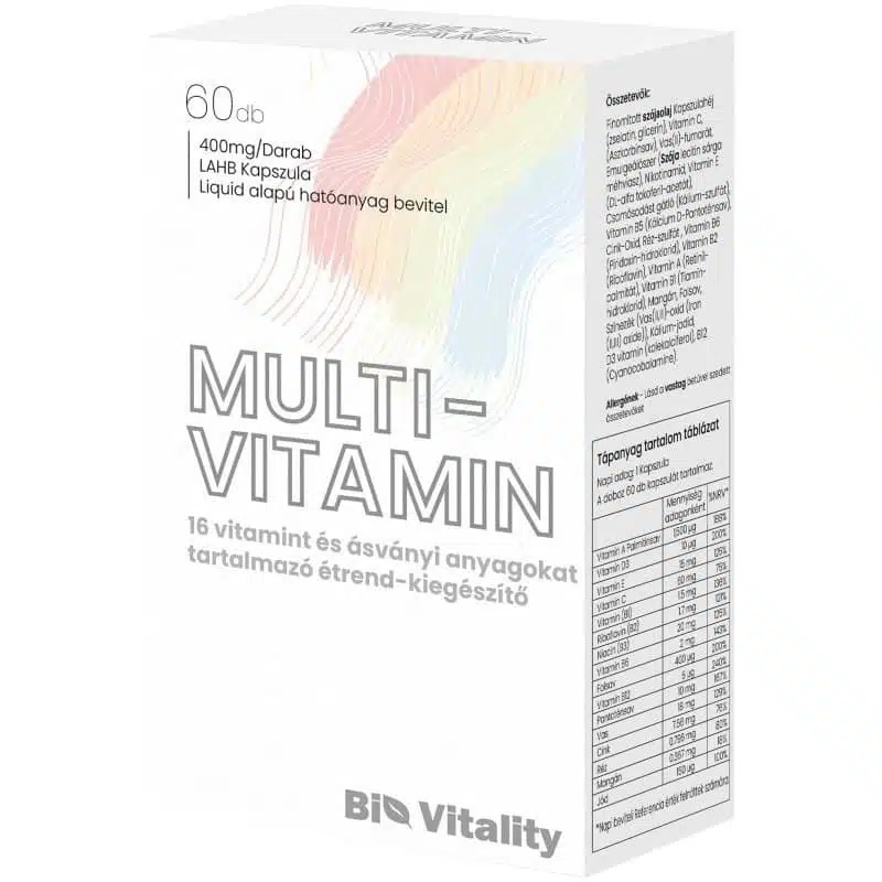 Bio Vitality Multi-vitamin lágyzselatin kapszula - 60db 1 Bio Vitality Multi-vitamin lágyzselatin kapszula - 60db