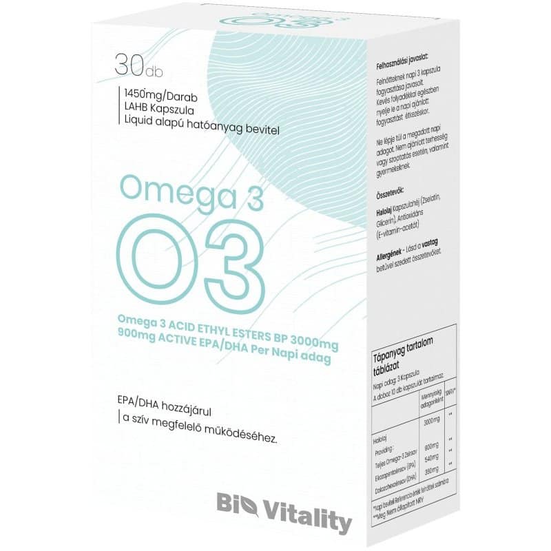 Bio Vitality Omega-3 lágyzselatin kapszula - 30db 1 Bio Vitality Omega-3 lágyzselatin kapszula - 60db