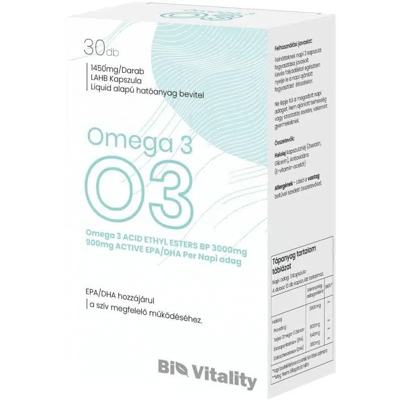 Bio Vitality Omega-3 lágyzselatin kapszula - 30db 1 Bio Vitality Omega-3 lágyzselatin kapszula - 60db