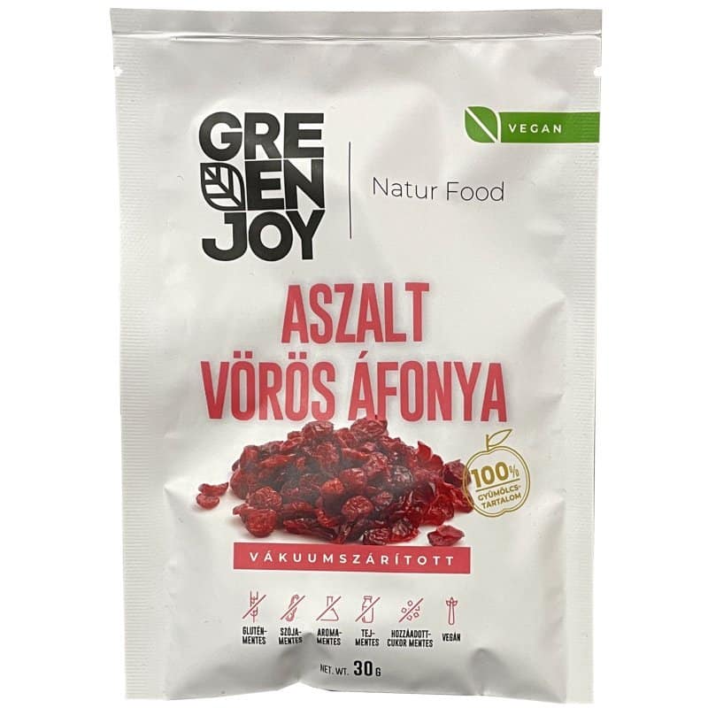 GreenJoy Aszalt Vörös áfonya - 30g 1 GreenJoy Aszalt Vörös áfonya - 30g