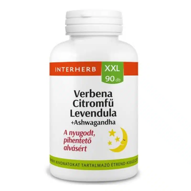 Interherb XXL Verbena+Citromfű+Levendula+Ashwagandha tabletta - 90db 1 Interherb XXL Verbena+Citromfű+Levendula+Ashwagandha tabletta - 90db