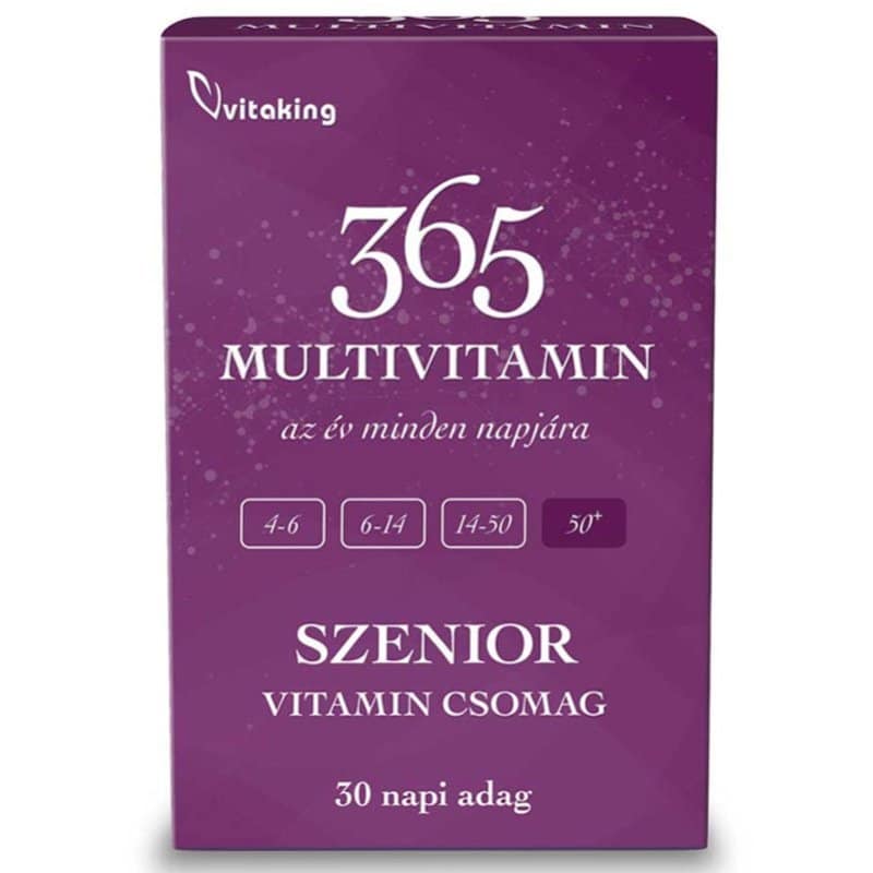 Vitaking 365 Multivitamin Szenior vitamin csomag - 30db 1 Vitaking 365 Multivitamin Szenior vitamin csomag - 30db