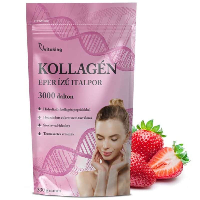 Vitaking Kollagén Eper ízű italpor - 330g 1 Vitaking Kollagén Eper ízű italpor - 330g