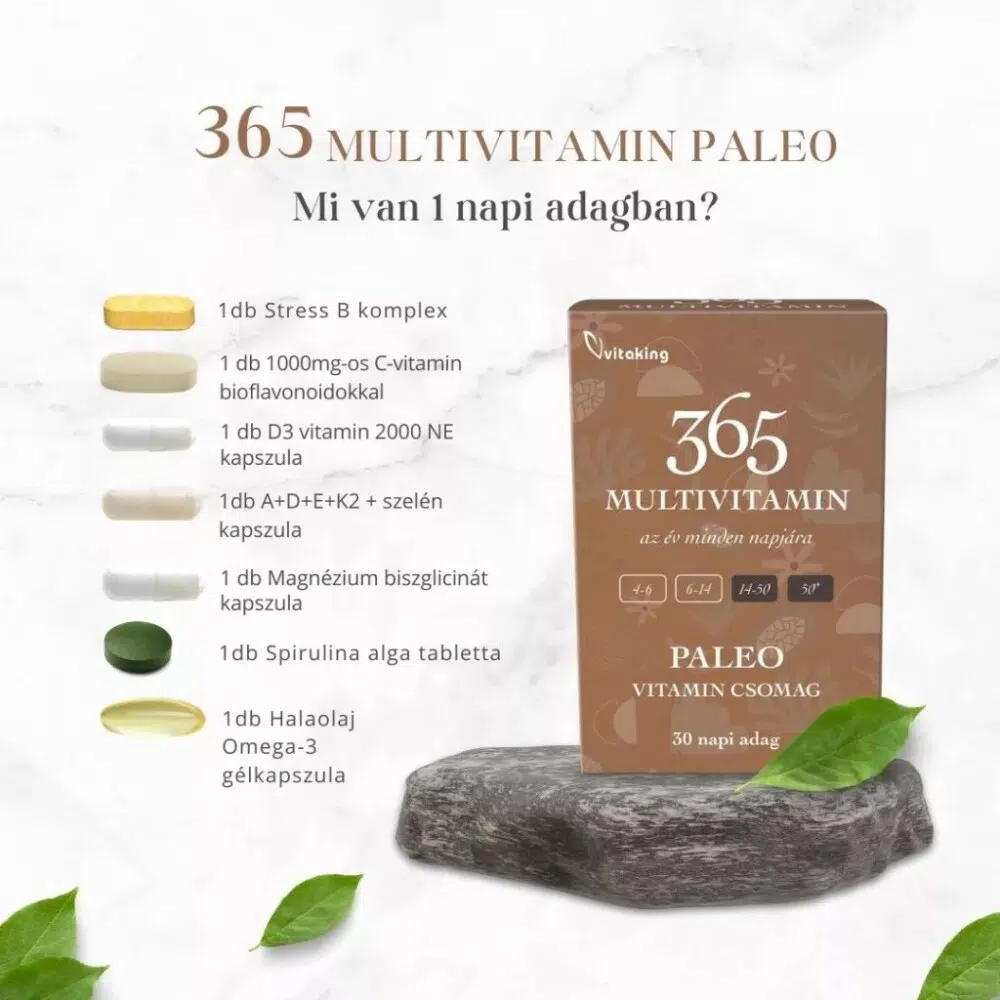Vitaking 365 Multivitamin Paleo vitamin csomag - 30db 2 Vitaking 365 Multivitamin Paleo vitamin csomag - 30db - Image 2