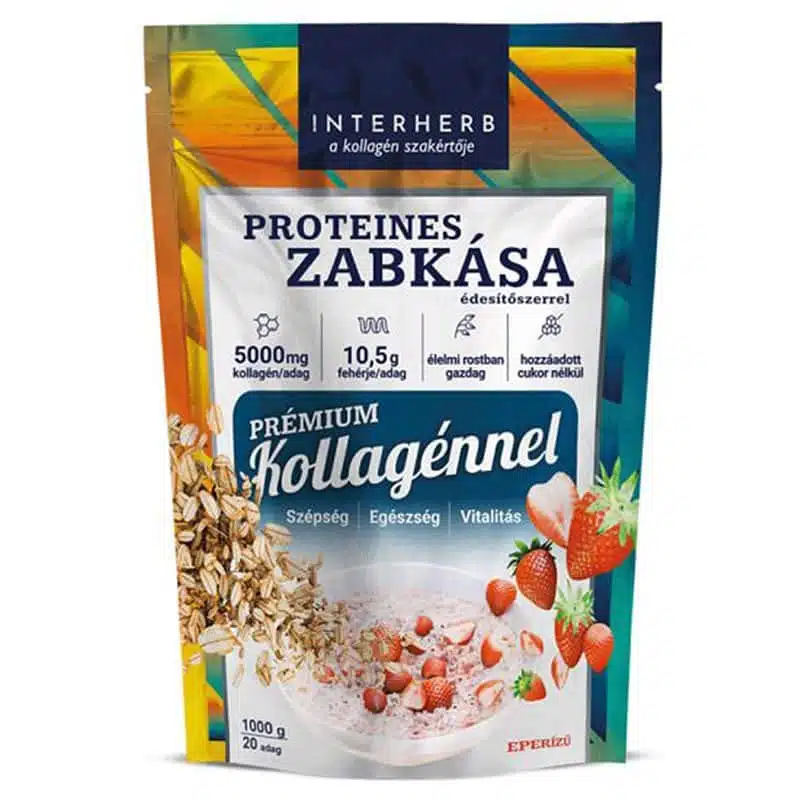 Interherb Zabkása Proteines Eperízű - 1000g 1 Interherb Zabkása Proteines Eperízű - 1000g