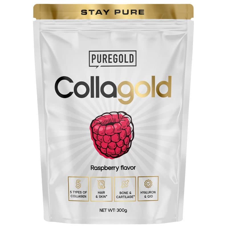 Pure Gold CollaGold Komplex Marha és Hal kollagén italpor Raspberry (málna) - 300g 1 Pure Gold CollaGold Komplex Marha és Hal kollagén italpor Raspberry (málna) - 300g
