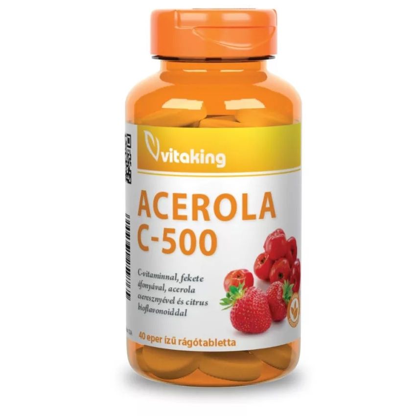 Vitaking C-500 Acerola epres rágótabletta - 40db 4 Vitaking C-500 Acerola epres rágótabletta - 40db - Image 4