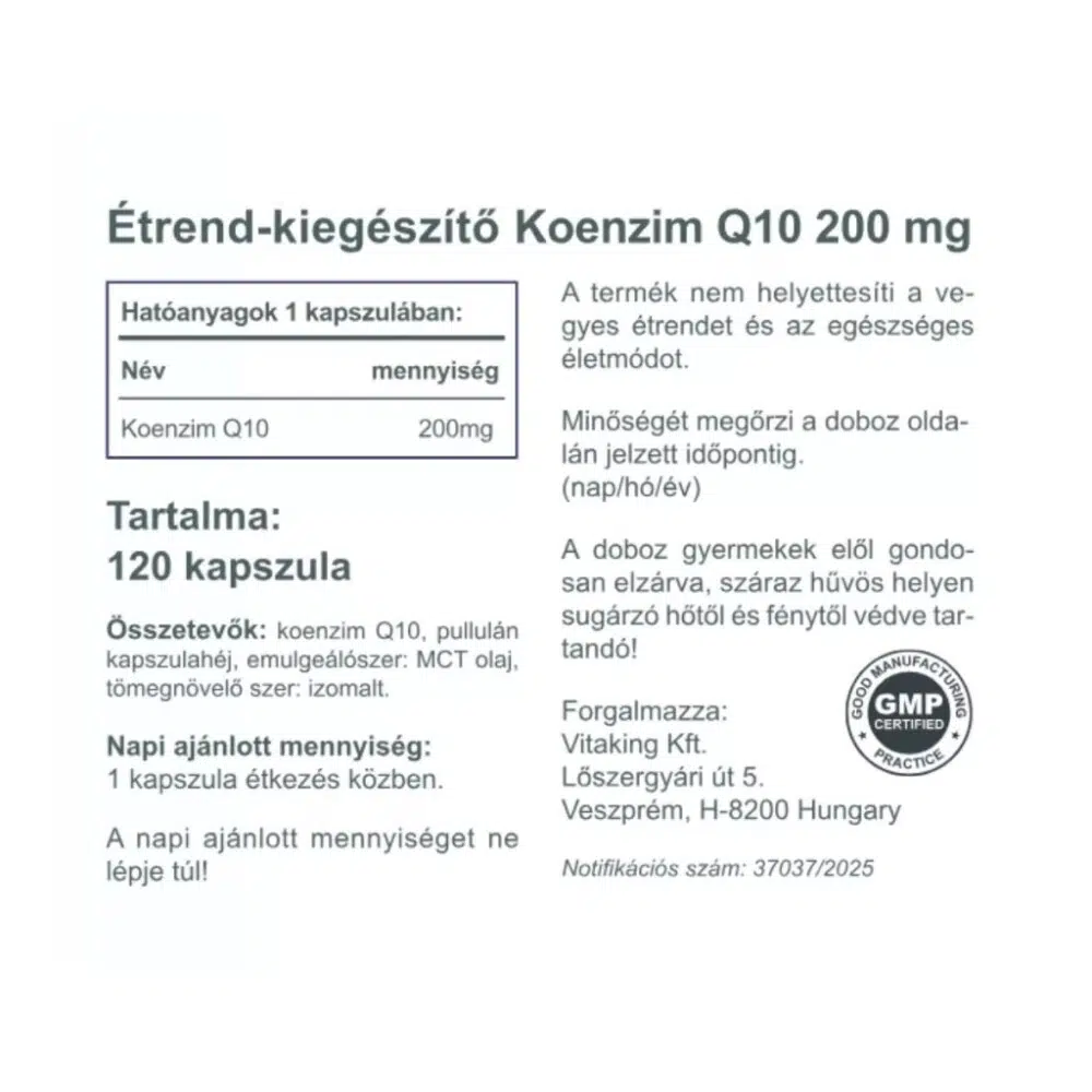 Vitaking Q10 200mg kapszula - 120db 3 Vitaking Q10 200mg kapszula - 120db - Image 3