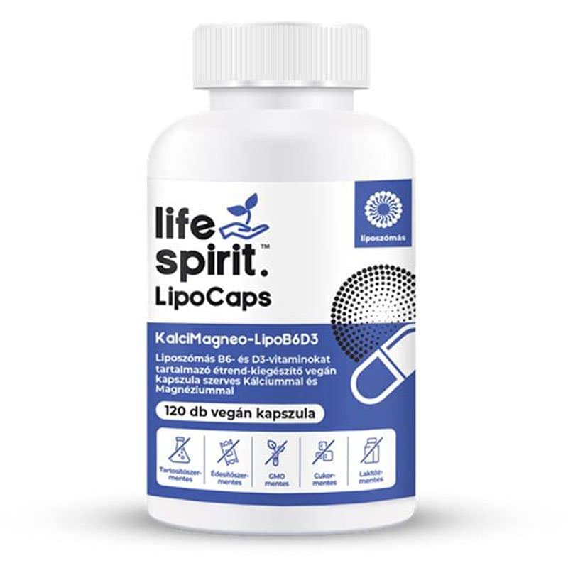 Life Spirit LipoCaps KalciMagneoLipo B6+D3 kapszula - 120db 1 Life Spirit LipoCaps KalciMagneoLipo B6+D3 kapszula - 120db