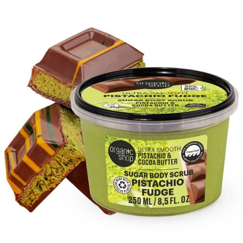 Organic Shop ''Pisztáciakaramell'' Kisimító testradír pisztáciával és kakaóvajjal - 250ml 1 Organic Shop ''Pisztáciakaramell'' Kisimító testradír pisztáciával és kakaóvajjal - 250ml
