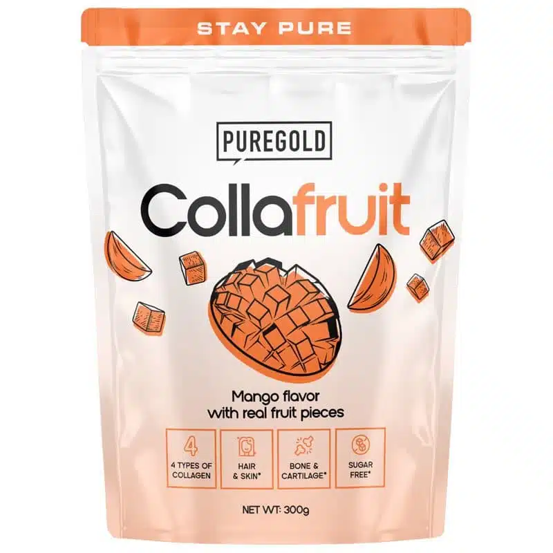 Pure Gold Collafruit Marha és Hal kollagén italpor gyümölcsdarabokkal - Mangó - 300g 1 Pure Gold Collafruit Marha és Hal kollagén italpor gyümölcsdarabokkal - Mangó - 300g