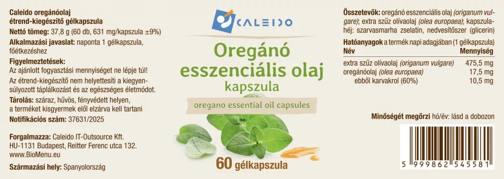 Caleido Oregánó esszenciális olaj kapszula - 60db 2 Caleido Oregánó esszenciális olaj kapszula - 60db - Image 2