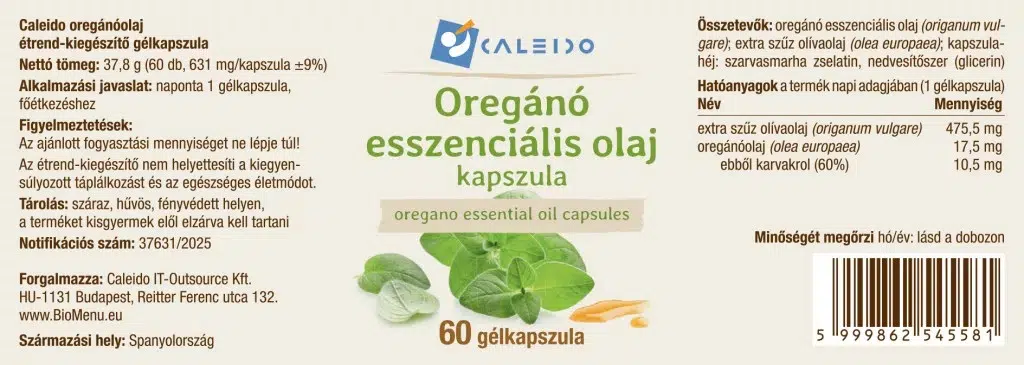 Caleido Oregánó esszenciális olaj kapszula - 60db 2 Caleido Oregánó esszenciális olaj kapszula - 60db - Image 2