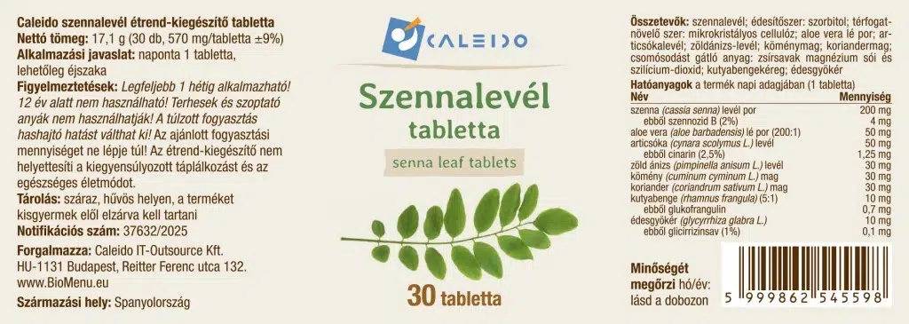 Caleido Szennalevél tabletta - 30db 2 Caleido Szennalevél tabletta - 30db - Image 2