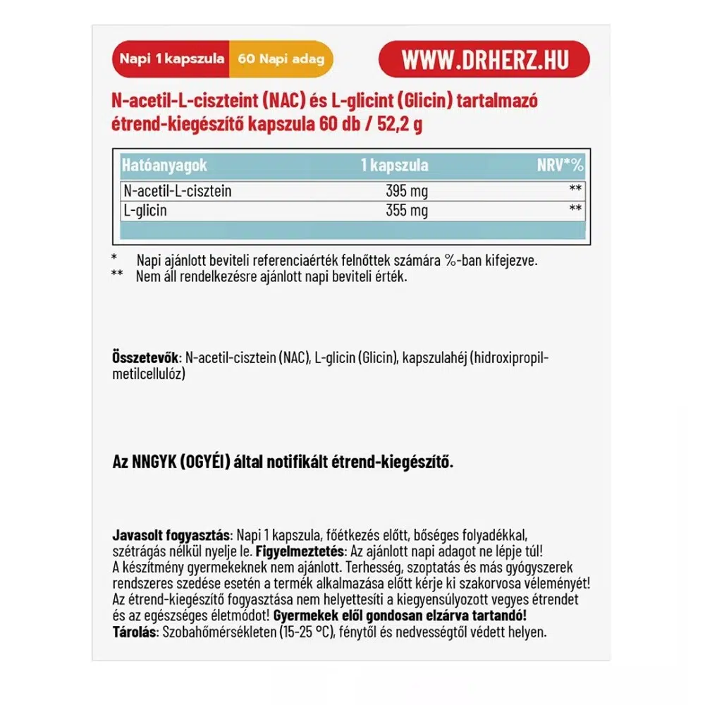 Dr. Herz NAC kapszula - 60db 2 Dr. Herz NAC kapszula